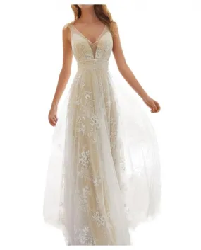 Abito da sposa in pizzo elegante Abito da sposa in pizzo senza maniche da donna Abito bianco per le donne Fodero per feste Lungh