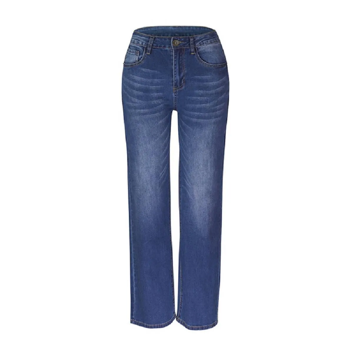 Jeans svasati da donna a vita alta 2023 Primavera/estate Nuova moda retrò blu pantaloni larghi casual larghi da strada da donna