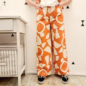 Pantaloni Larghi Bolli Bianco/Orange Compania Fantastica