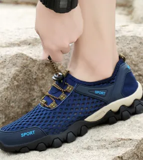 Scarpe da ginnastica casual da uomo estive Scarpe in rete traspirante Scarpe da trekking da esterno antiscivolo da uomo Scarpe d
